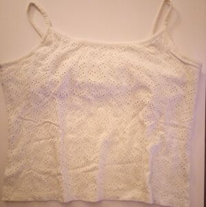 White Eyelet Shelf Cami